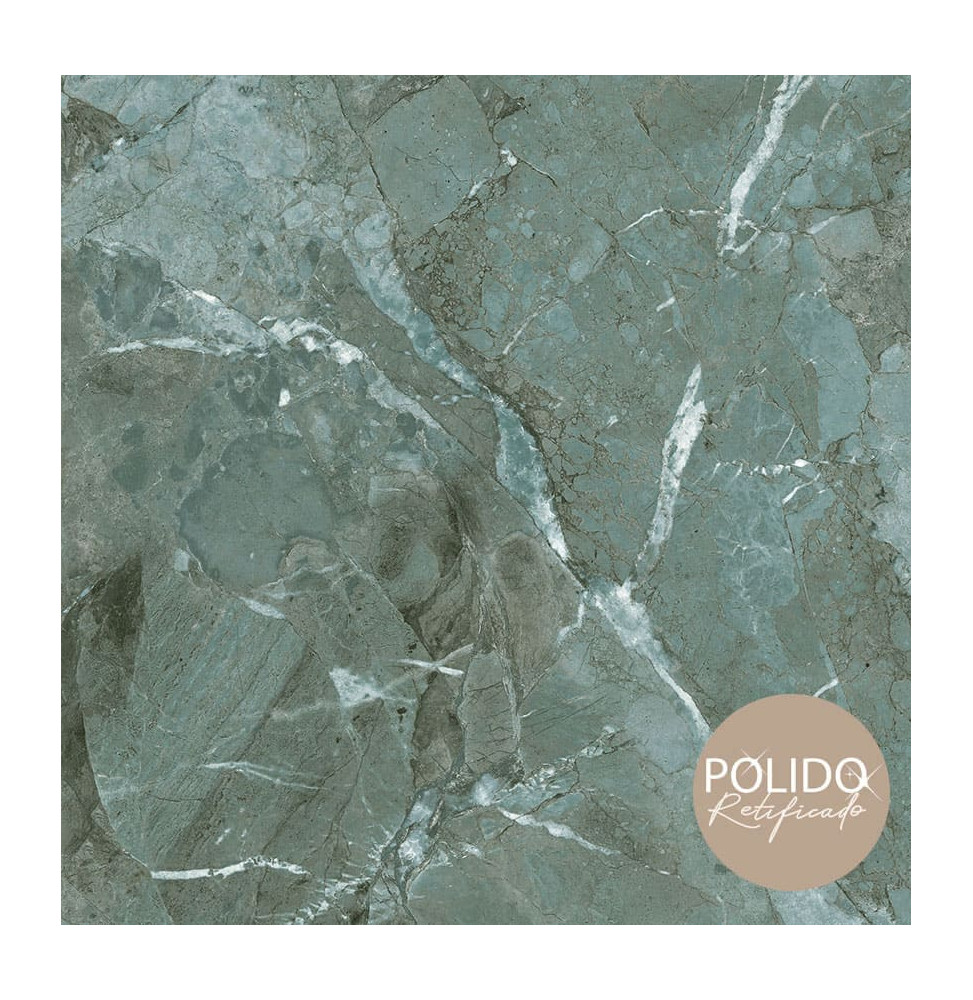 PISO FORMIGRES Intensy Verde Polido 66cmX66cm Caixa com 2,18m²