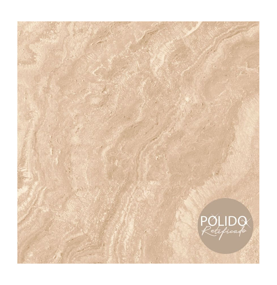 PISO FORMIGRES Maramel Polido 66cmX66cm Caixa com 2,18m²