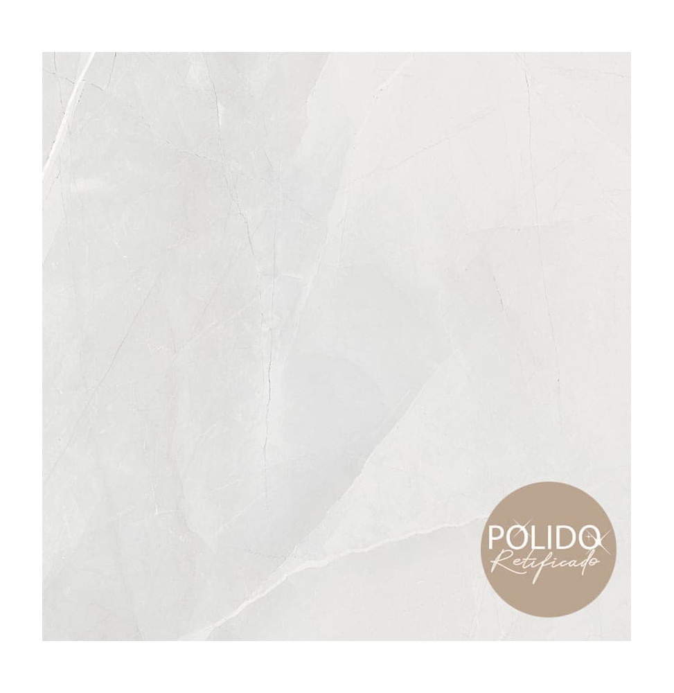 PISO FORMIGRES Onix Ice Polido 66cmX66cm Caixa com 2,18m²